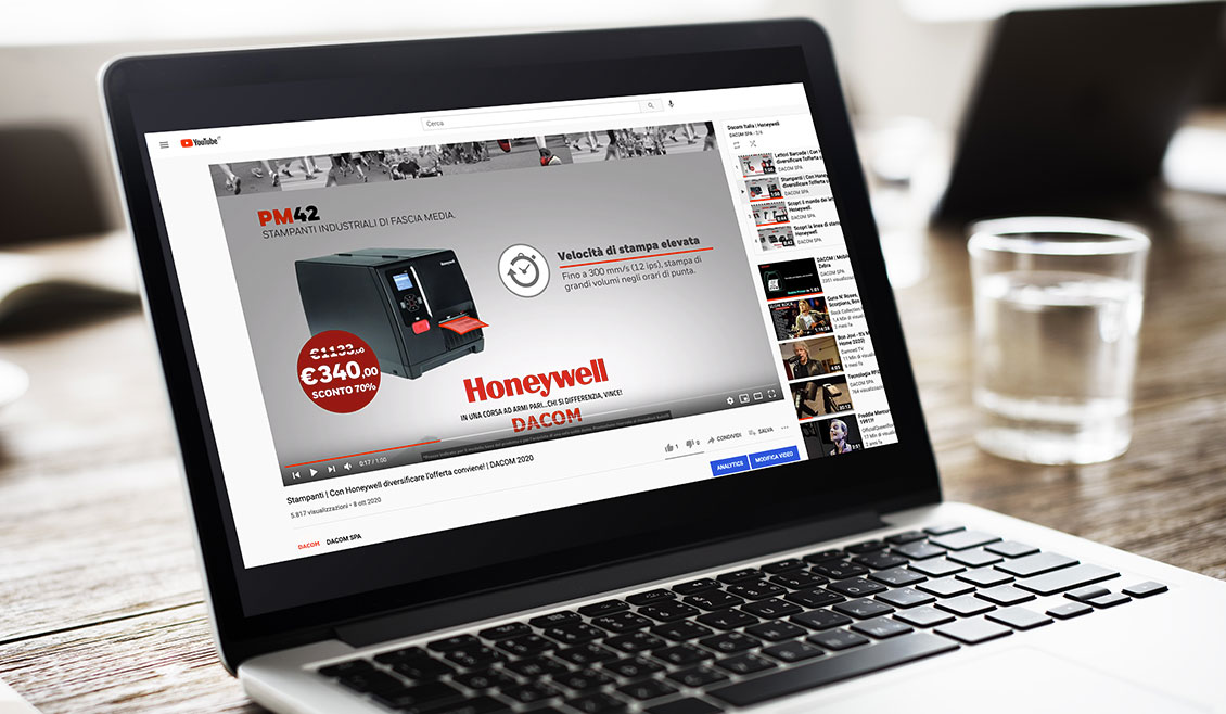 Dacom Honeywell Stampanti Lettori Barcode Creativita Campagna Pubblicitaria Video Landing Page Sponsorizzazione Social Network Ricreativi Bologna 02